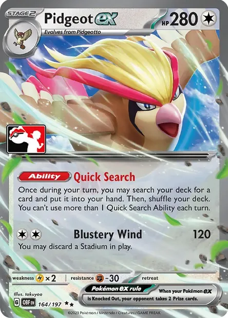 Pidgeot ex, Pokémon card PPS 125-3 — Play! Pokémon Prize Pack Series set
