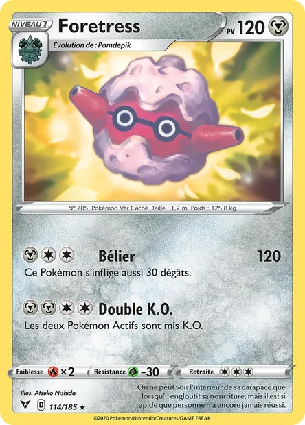 Foretress, carte Pokémon VIV 114 — extension Voltage Éclatant