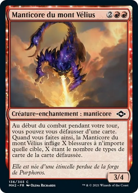 Manticore du mont Vélius, carte Magic MH2 136 — extension Horizons du Modern 2