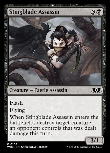 Stingblade Assassin, Magic card WOE 109 — Wilds of Eldraine set