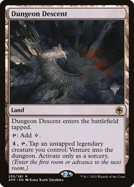 Descente dans le donjon, carte Magic PAFR 255p — extension Adventures in the Forgotten Realms Promos