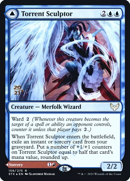 Sculptrice de torrents // Sonate pour lance-flammes, carte Magic PSTX 159s — extension Strixhaven: School of Mages Promos