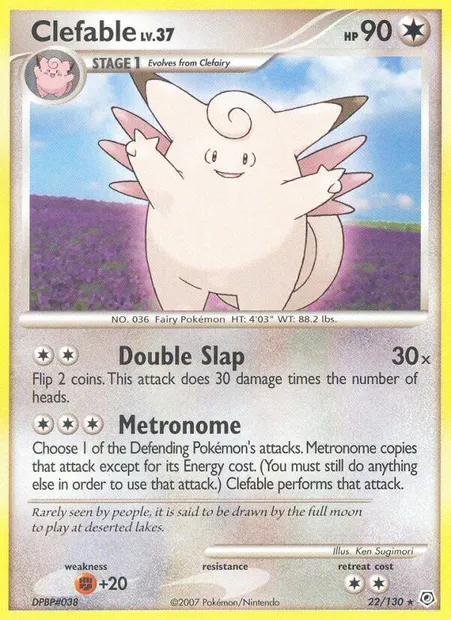 Clefable, Pokémon card DP 22 — Diamond & Pearl set