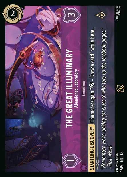 The Great Illuminary - Abandoned Laboratory, Disney Lorcana card P3-019 — P3 set
