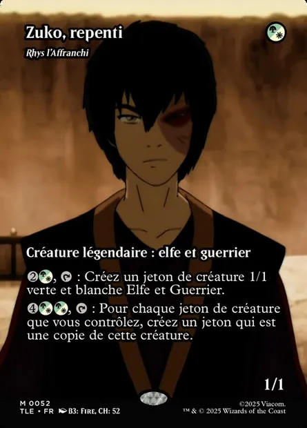 Rhys l'Affranchi, carte Magic TLE 52 — extension Avatar: The Last Airbender Eternal