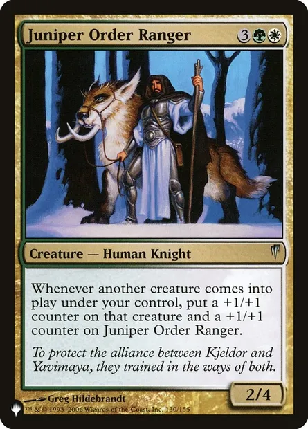 Juniper Order Ranger, Magic card PLST CSP-130 — The List set