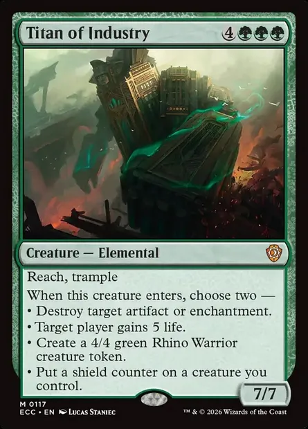 Titan of Industry, Magic card ECC 117 — Lorwyn Eclipsed Commander set