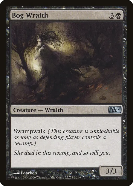 Bog Wraith, Magic card M10 86 — Magic 2010 set
