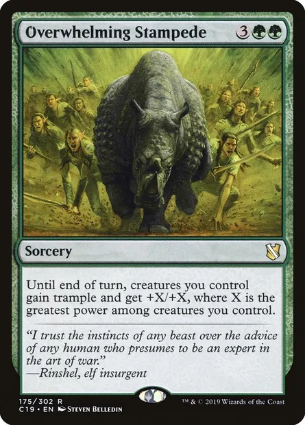 Overwhelming Stampede, Magic card C19 175 — Commander 2019 set