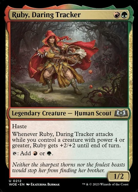 Ruby, Daring Tracker, Magic card WOE 212 — Wilds of Eldraine set