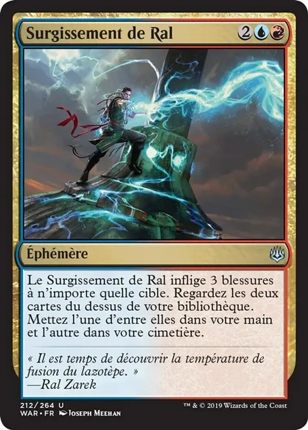 Surgissement de Ral, carte Magic WAR 212 — extension La guerre des Planeswalkers