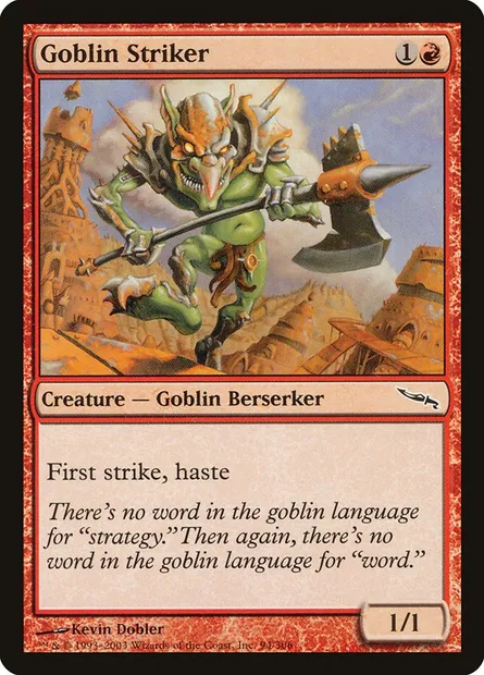 Goblin Striker, Magic card MRD 94 — Mirrodin set