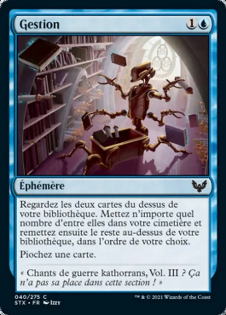 Gestion, carte Magic STX 40 — extension Strixhaven: l'Académie des Mages
