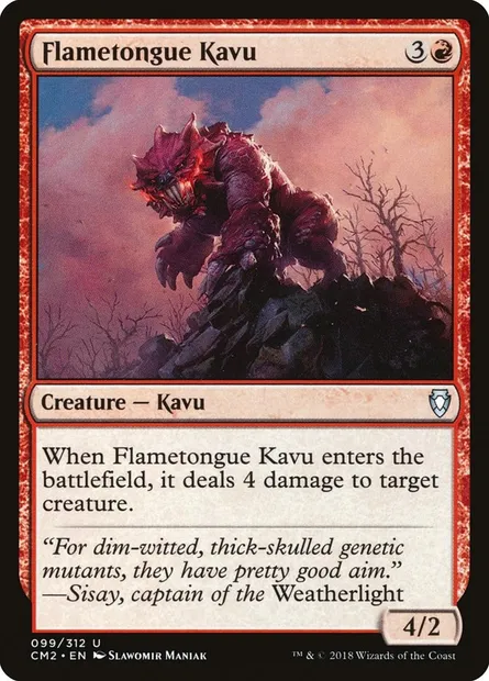 Flametongue Kavu, Magic card CM2 99 — Commander Anthology Volume II set
