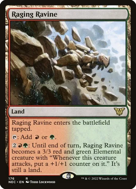 Raging Ravine, Magic card NEC 176 — Neon Dynasty Commander set