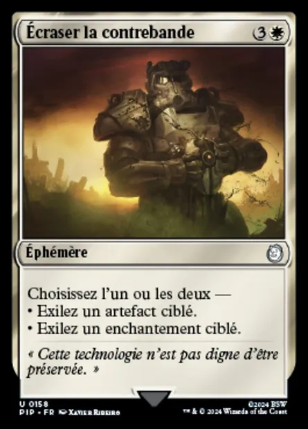Écraser la contrebande, carte Magic PIP 158 — extension Fallout