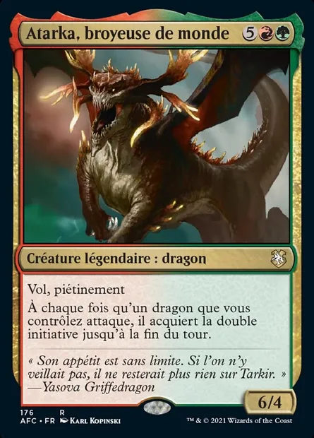 Atarka, broyeuse de monde, carte Magic AFC 176 — extension Forgotten Realms Commander
