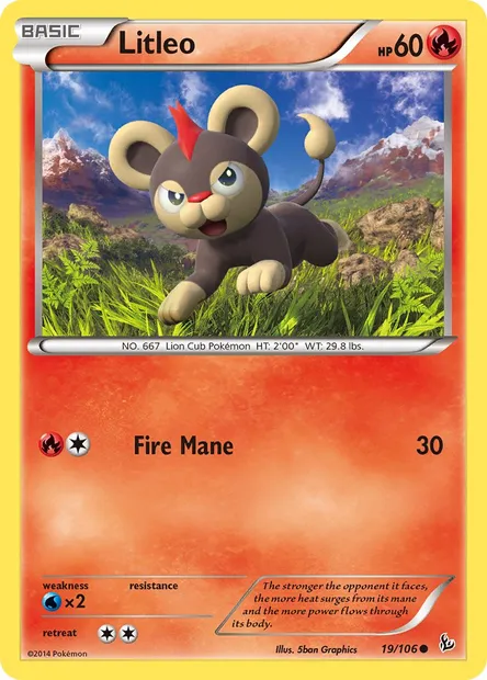 Litleo, Pokémon card FLF 19 — Flashfire set