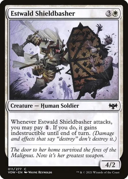Estwald Shieldbasher, Magic card VOW 11 — Innistrad: Crimson Vow set