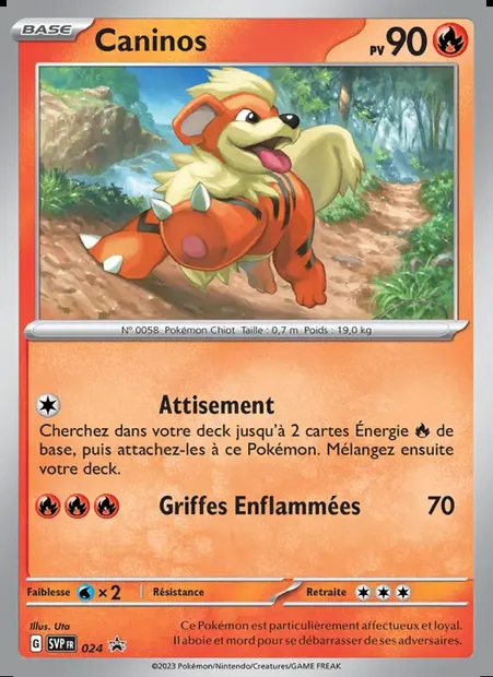 Caninos, carte Pokémon PR-SV 024 — extension SVP Black Star Promos