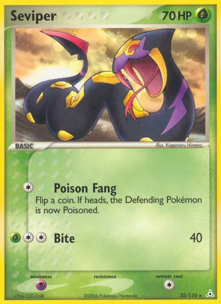 Seviper, Pokémon card HP 32 — Holon Phantoms set