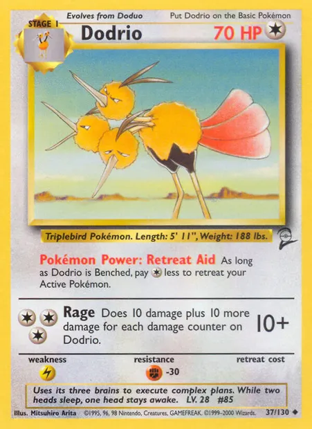 Dodrio, Pokémon card B2 37 — Base Set 2 set