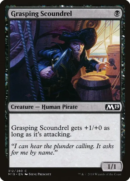 Grasping Scoundrel, Magic card M19 312 — Core Set 2019 set