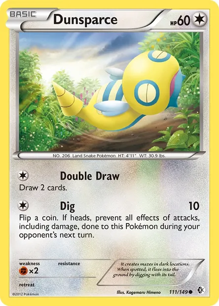 Dunsparce, Pokémon card BCR 111 — Boundaries Crossed set