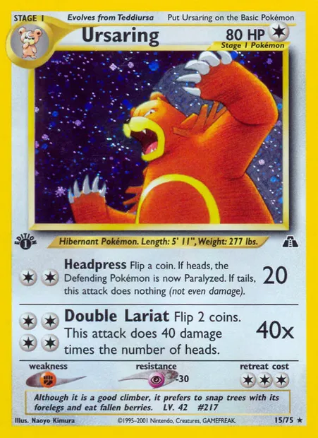 Ursaring, Pokémon card ND 15 — Neo Discovery set