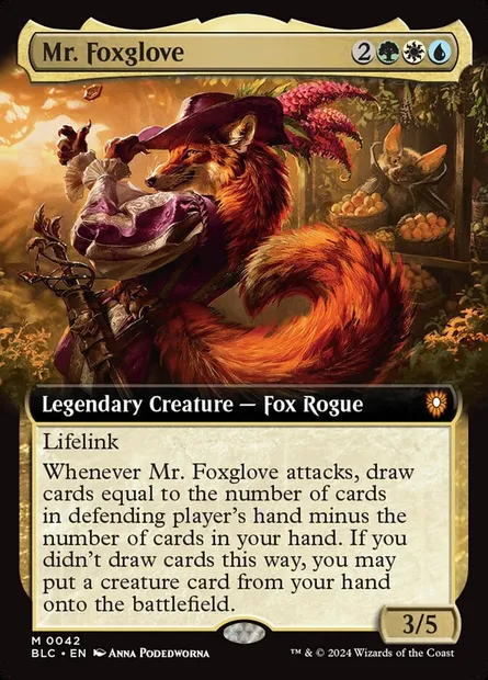 Mr. Foxglove, Magic card BLC 42 — Bloomburrow Commander set