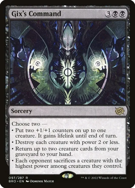 Gix's Command, Magic card BRO 97 — The Brothers' War set