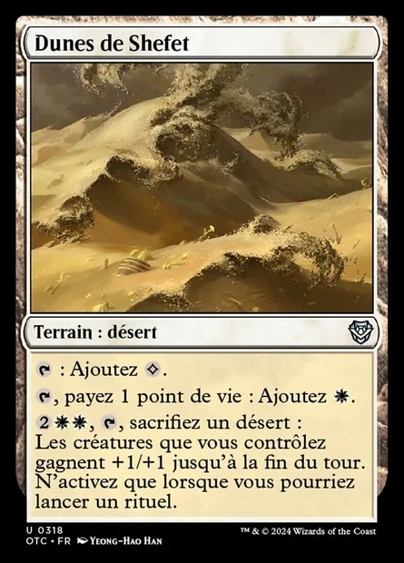 Dunes de Shefet, carte Magic OTC 318 — extension Outlaws of Thunder Junction Commander
