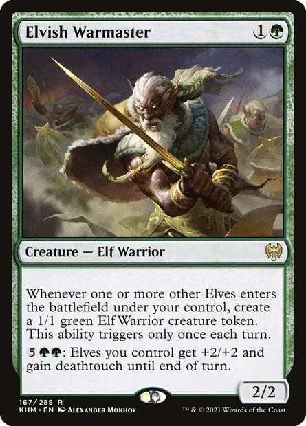Elvish Warmaster, Magic card KHM 167 — Kaldheim set