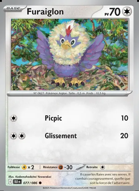 Furaiglon, carte Pokémon BLK 077 — extension Foudre Noire