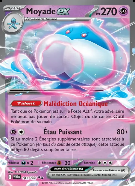 Moyade-ex, carte Pokémon WHT 045 — extension Flamme Blanche