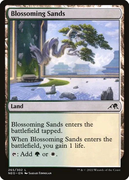 Blossoming Sands, Magic card NEO 265 — Kamigawa: Neon Dynasty set