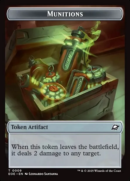 Munitions, carte Magic TEOE 9 — extension Edge of Eternities Tokens