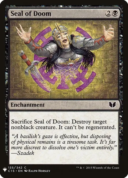 Sceau du destin, carte Magic PLST C15-135 — extension The List