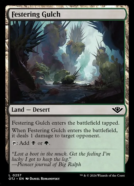 Festering Gulch, Magic card OTJ 257 — Outlaws of Thunder Junction set