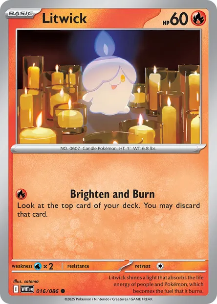 Litwick, Pokémon card WHT 016 — White Flare set
