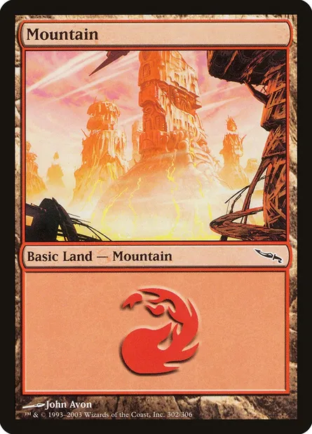 Montagne, carte Magic MRD 302 — extension Mirrodin