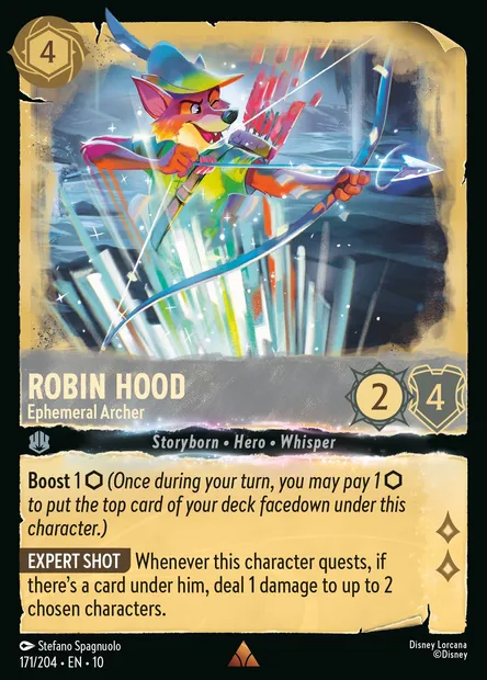 Robin Hood - Ephemeral Archer, Disney Lorcana card CH10-171 — Whispers in the Well set