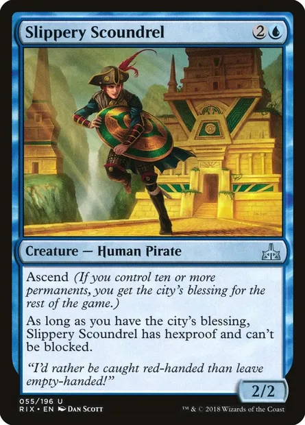 Slippery Scoundrel, Magic card RIX 55 — Rivals of Ixalan set