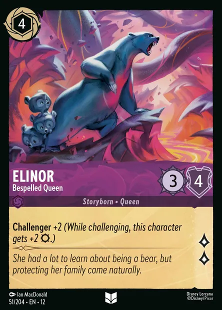 Elinor - Bespelled Queen, Disney Lorcana card CH12-051 — Wilds Unknown set
