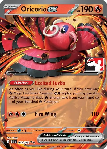 Oricorio ex, Pokémon card PPS 018-3 — Play! Pokémon Prize Pack Series set