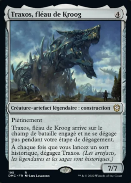 Traxos, fléau de Kroog, carte Magic DMC 195 — extension Dominaria United Commander