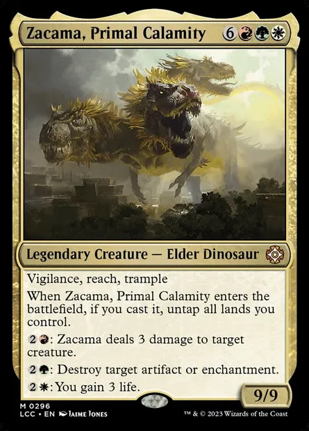 Zacama, Primal Calamity, Magic card LCC 296 — The Lost Caverns of Ixalan Commander set