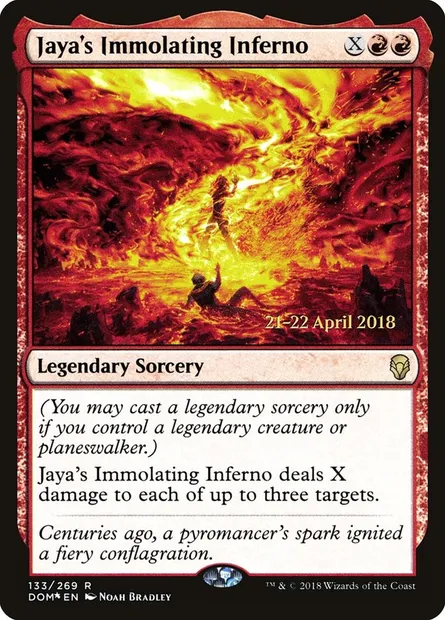 Jaya's Immolating Inferno, Magic card PDOM 133s — Dominaria Promos set