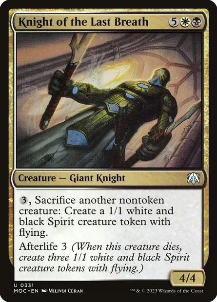 Knight of the Last Breath, Magic card MOC 331 — March of the Machine Commander set