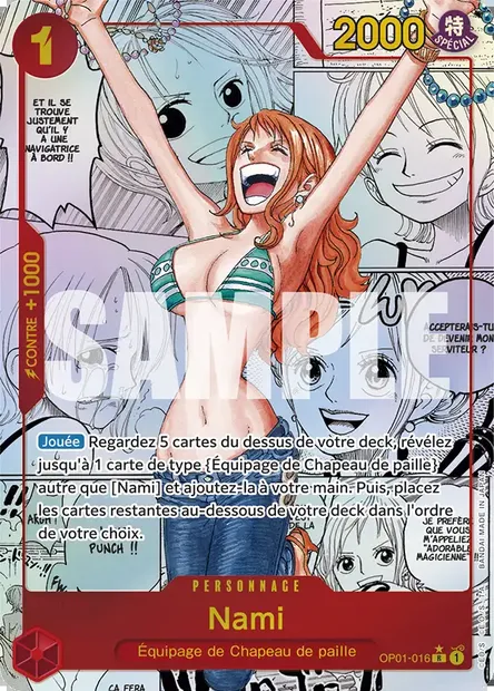 Nami, carte One Piece OP01-016 — extension ROMANCE DAWN